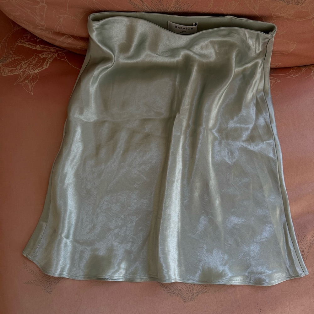 Silk Babaton slip skirt ,, sage green
